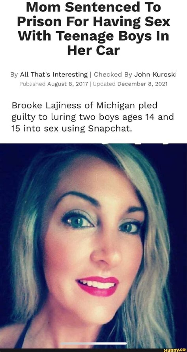 38-Year-Old Brooke Lajiness Sentenced For Having Sex With Teenage Boys