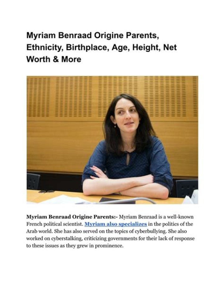 Myriam Benraad Origine Parents